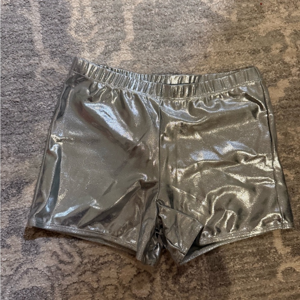Metallic Silver Cheer Shorts
